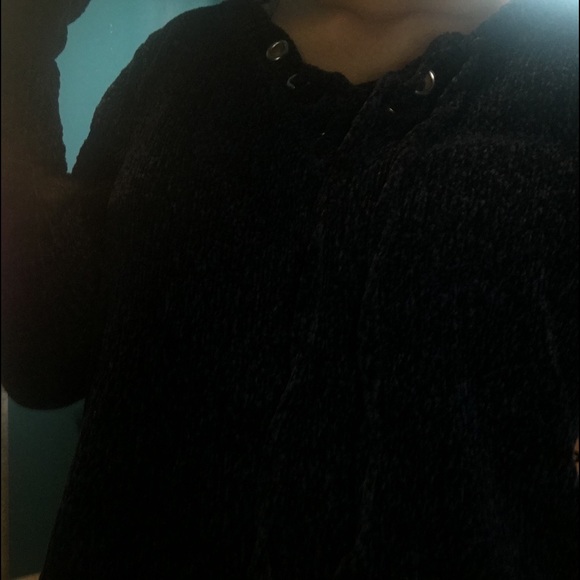 blue fuzzy sweater - Picture 2 of 4